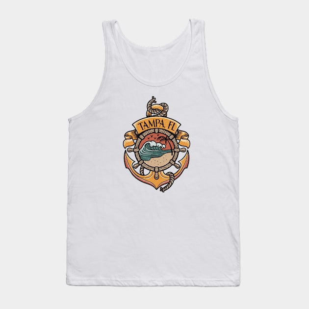 Tampa Florida West Coast Beaches Boating Sailing Fishing Tank Top by Sassee Designs